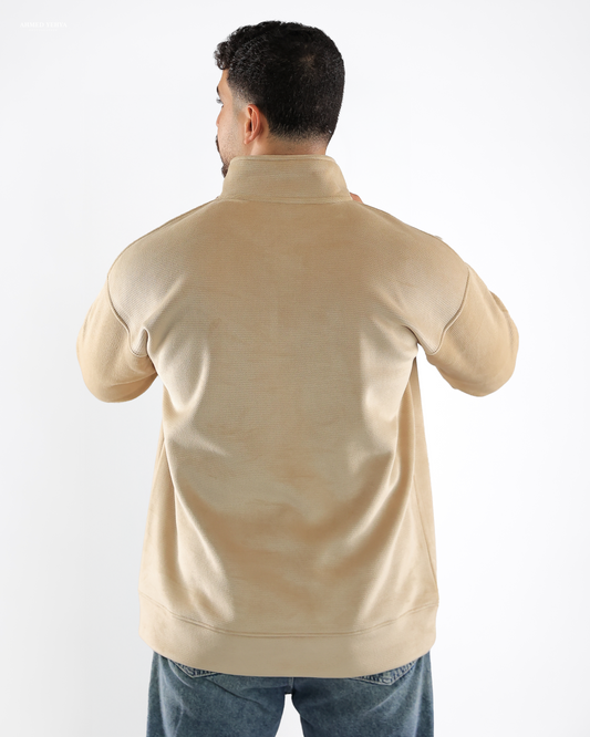 Cream Beige Quarter Zip