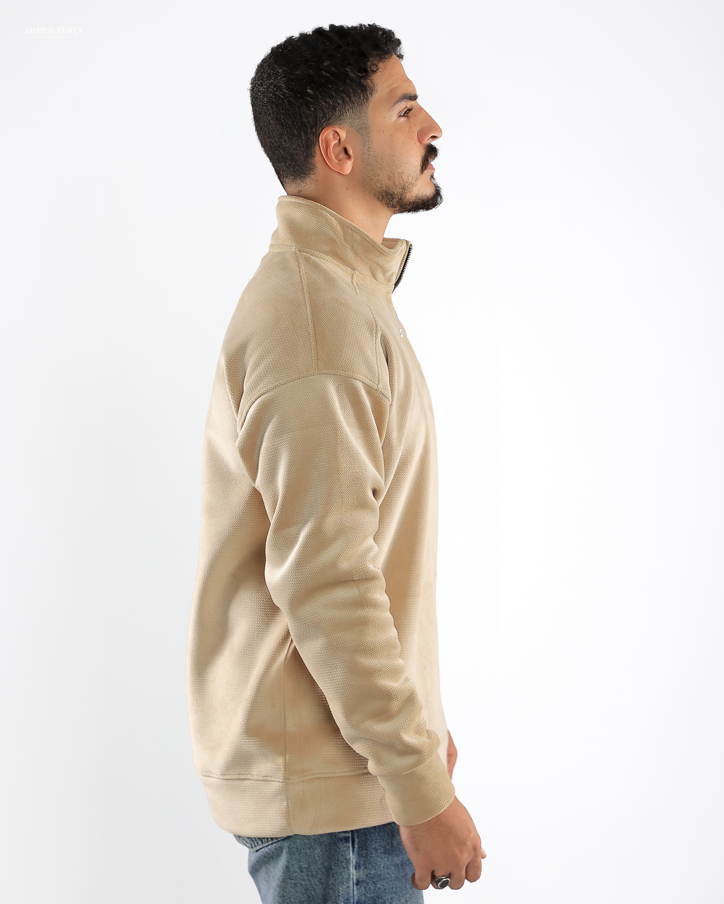 Cream Beige Quarter Zip